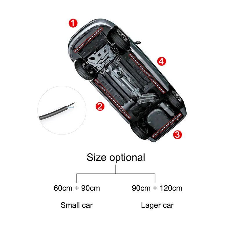 Car Underglow Neon Accent Strip Light Kit 8 Color Sound Active Function APP/Remote Control 4pcs LED Underbody System Light Strip
